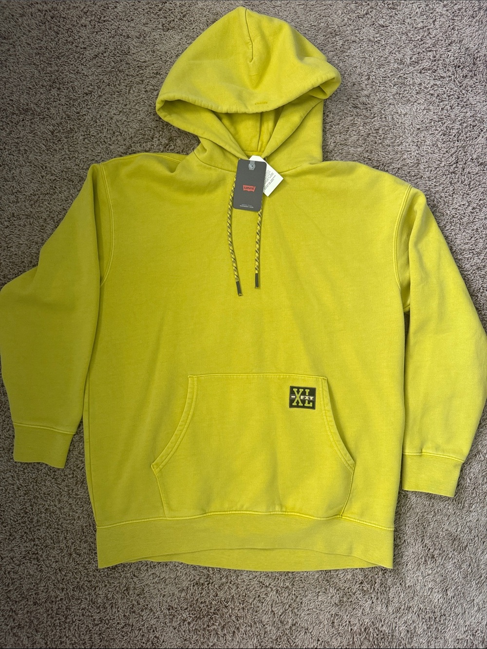Levi's Bright Yellow Hooded Pullover Sweatshirt